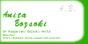 anita bozsoki business card